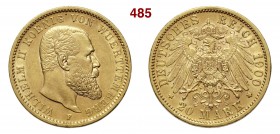 GERMANIA - Württemberg WILHELM II (1891-1918) 20 Mark 1900 F Fb. 3876 Au g 7,93 SPL