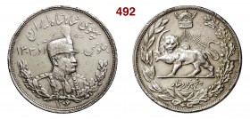 IRAN REZA SHAH PAHLAVI (1925-1941) 5000 Dinars o 5 Kran SH 1306 (1927) Kr. 1106 Ag • Colpetti BB