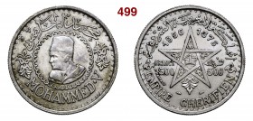 MAROCCO MOHAMMED V (1927-1962) 500 Franchi 1956 Kr. 54 Ag q.SPL