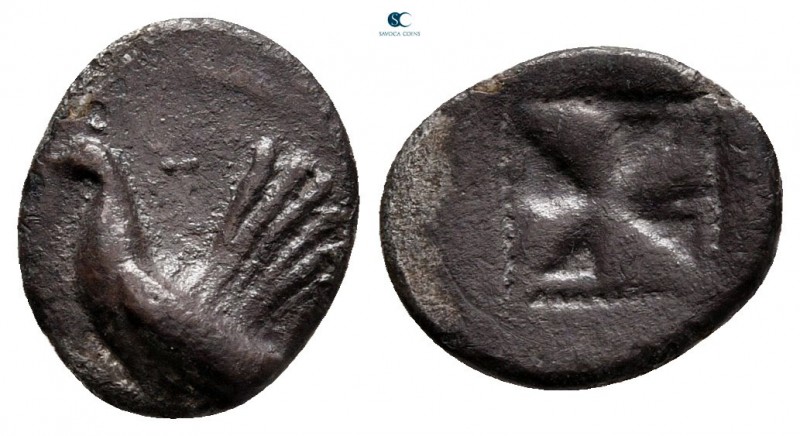 Sicily. Himera circa 530-520 BC. 
Obol AR

12 mm, 0,84 g

Rooster standing ...