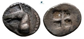 Macedon. Mende circa 480-460 BC. Tritartemorion or 3/4 Obol AR