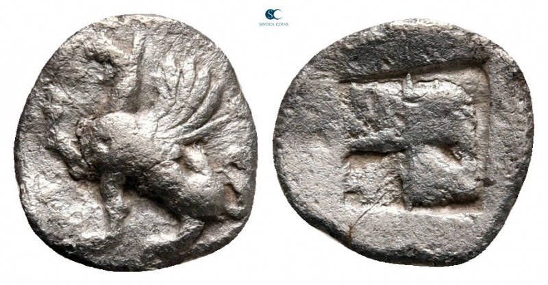 Thrace. Abdera circa 475-450 BC. 
Obol AR

10 mm, 0,45 g

Forepart of a gri...