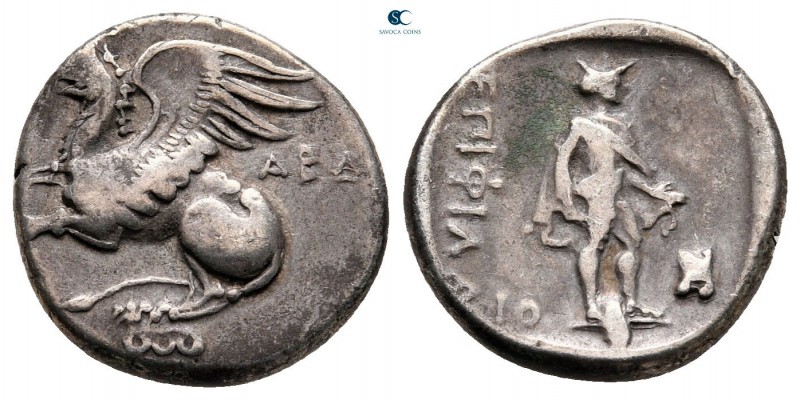 Thrace. Abdera circa 354-353 BC. ΦΙΛΑΙΟΣ (Philaios), magistrate
Tetrobol AR

...