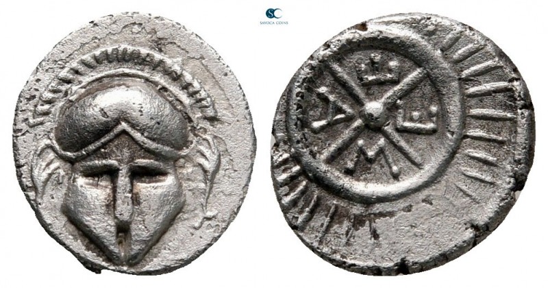 Thrace. Mesembria circa 400-300 BC. 
Diobol AR

12 mm, 1,19 g

Facing Corin...