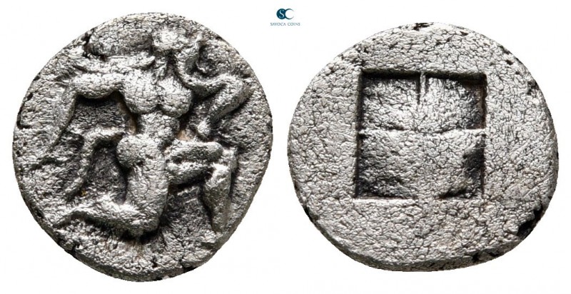 Islands off Thrace. Thasos circa 500-480 BC. 
1/8 Stater AR

12 mm, 1,05 g
...