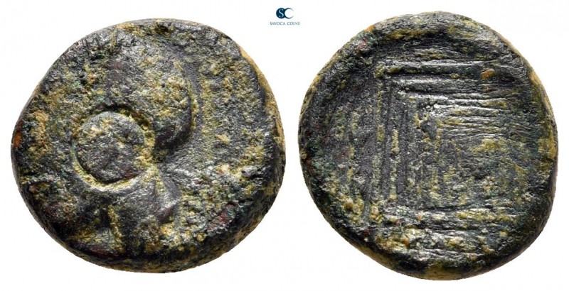 Crete. Knossos circa 300-270 BC. 
Bronze Æ

13 mm, 1,96 g

Laureate head of...
