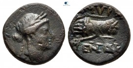 Ionia. Smyrna  circa 75-50 BC. MENEK- (Menek-), magistrate. Bronze Æ