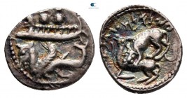 Phoenicia. Byblos (Gebal) circa 350-316 BC. Addirmilk, King of Gebal. 1/16 Shekel AR