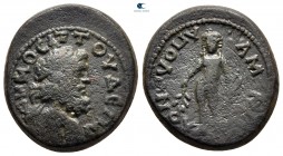 Caria. Attuda. Pseudo-autonomous issue circa AD 81-117. Time of Domitian or Trajan. Menippos son of Apolonos. Bronze Æ