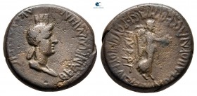 Phrygia. Akmoneia. Pseudo-autonomous issue AD 65. Time of Nero. L. Servenius Capito, archon, with his wife, Julia Severa. Bronze Æ