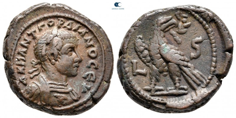 Egypt. Alexandria. Gordian III AD 238-244. Dated RY 6 = AD 242/243
Potin Tetrad...