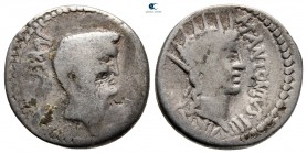 Marc Antony 32-31 BC. Military mint moving with M.Antony. Denarius AR
