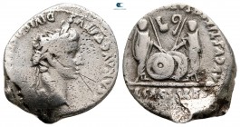 Augustus 27 BC-AD 14. Lugdunum (Lyon). Denarius AR