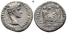 Augustus 27 BC-AD 14. Lugdunum (Lyon). Denarius AR