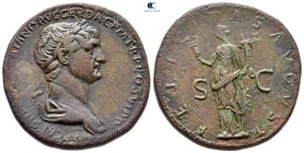 Trajan AD 98-117. Rome. Sestertius Æ