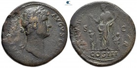Hadrian AD 117-138. Struck AD 128-132. Rome. Sestertius Æ