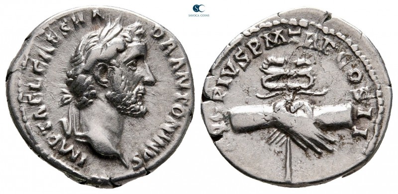 Antoninus Pius AD 138-161. Rome
Denarius AR

18 mm, 3,20 g

IMP T AEL CAES ...