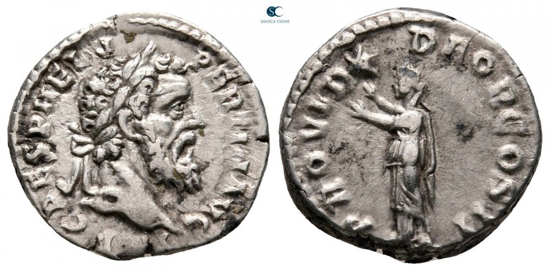 Pertinax AD 193-193. Rome
Denarius AR

18 mm, 3,43 g

IMP CAES P HELV PERTI...