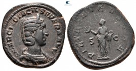 Otacilia Severa AD 244-249. Struck under her husband Philip I, AD 244. Rome. Sestertius Æ