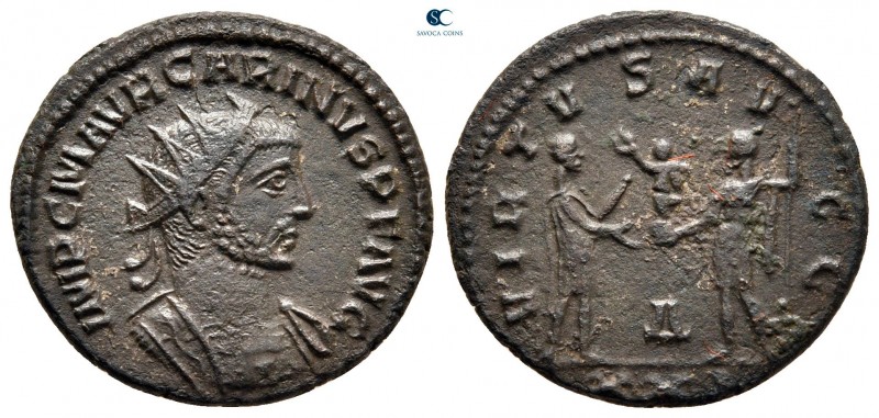 Carinus AD 283-285. Antioch
Billon Antoninianus

21 mm, 3,55 g

IMP C M AVR...