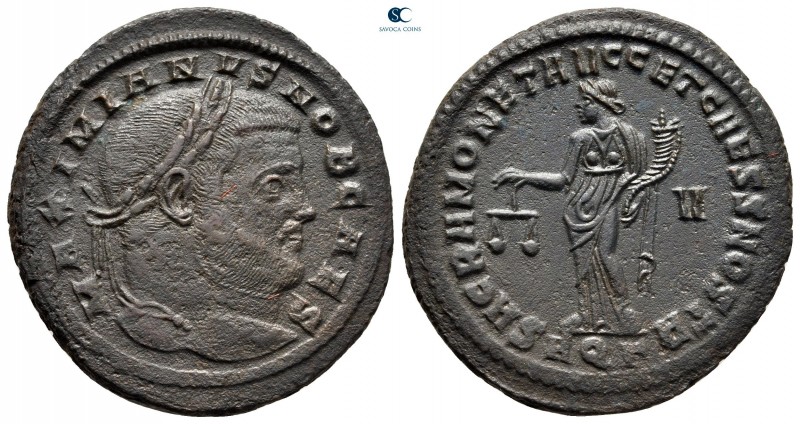 Galerius Maximianus, as Caesar AD 293-305. Struck AD 301. Aquileia
Nummus Æ

...