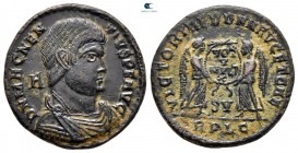 Magnentius AD 350-353. Struck AD 350. Lugdunum (Lyon). Follis Æ