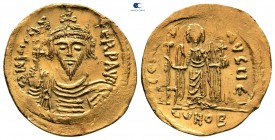 Phocas AD 602-610. Struck AD 607-609. Constantinople. 5th officina. Solidus AV