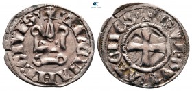 Guy II de la Roche AD 1287-1308. Thebes mint. Denier Tournois BI. Variety 1c