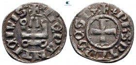 Philippe de Taranto AD 1307-1313. Lepanto (modern Nafpaktos). Denier Tournois BI. Variety 1c