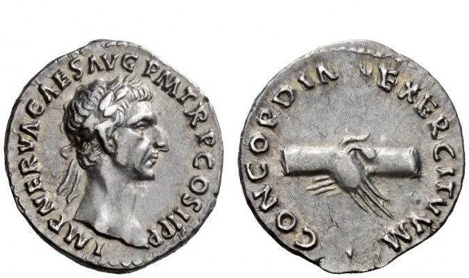 The Roman Empire 
 Nerva, 96 – 98 
 Denarius 96, AR 3.34 g. IMP NERVA CAES AVG...