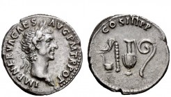 The Roman Empire 
 Nerva, 96 – 98 
 Denarius 97, AR 3.57 g. IMP NERVA CAES – AVG P M TR POT Laureate head r. Rev. COS III P P Priestly emblems. C 52...