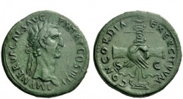The Roman Empire 
 Nerva, 96 – 98 
 Sestertius 97, Æ 28.97 g. IMP NERVA CAES AVG – P M TR P COS III P P Laureate head r. Rev. CONCORDIA – EXERCITVVM...