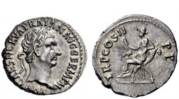 The Roman Empire 
 Trajan, 98 – 117 
 Denarius Autumn 98-End 99, AR 3.24 g. IMP NERVA TRAIAN AVG GERM P M Laureate head r. Rev. TR POT COS II – P P ...