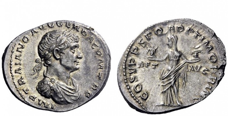 The Roman Empire 
 Trajan, 98 – 117 
 Denarius 111, AR 3.48 g. IMP TRAIANO AVG...