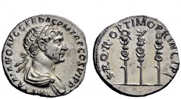 The Roman Empire 
 Trajan, 98 – 117 
 Denarius Spring 113-Summer 114, AR 3.47 g. IMP TRAIANO AVG GER DAC P M TR P COS VI P P Laureate and draped bus...