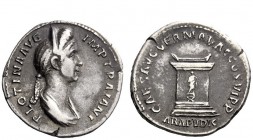 The Roman Empire 
 Plotina, wife of Trajan 
 Denarius 112-Summer 114, AR 3.32 g. PLOTINA AVG – IMP TRAIANI Diademed and draped bust r. Rev. CAES AVG...