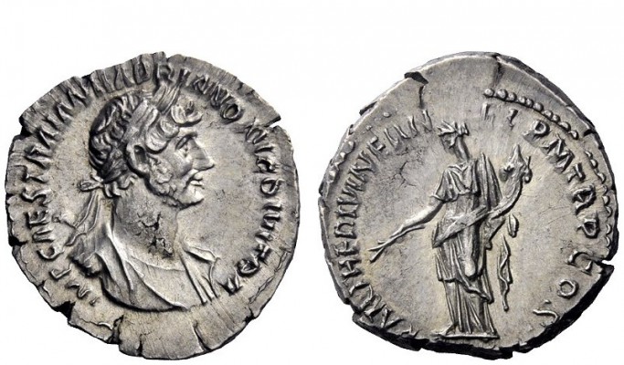 The Roman Empire 
 Hadrian, 117 – 138 
 Denarius 117, AR 3.35 g. IMP CAES TRAI...
