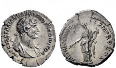 The Roman Empire 
 Hadrian, 117 – 138 
 Denarius 117, AR 3.35 g. IMP CAES TRAIAN HADRIANO AVG DIVI TRA Laureate, draped and cuirassed bust r. Rev. P...