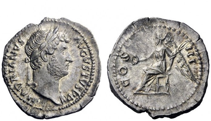 The Roman Empire 
 Hadrian, 117 – 138 
 Denarius 128-132, AR 3.43 g. HADRIANVS...