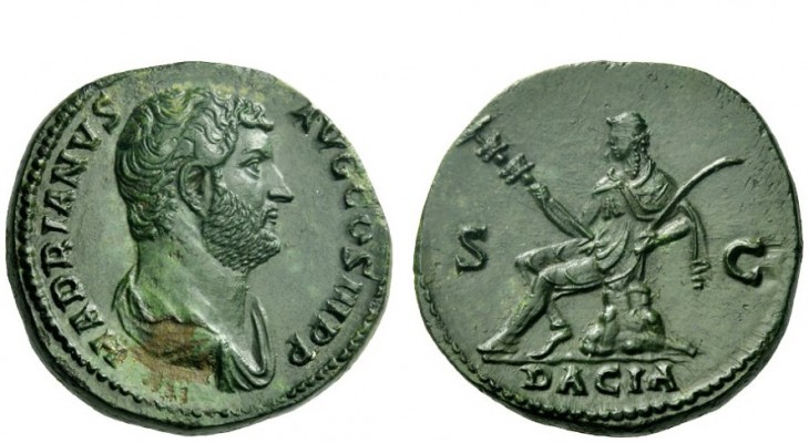 The Roman Empire 
 Hadrian, 117 – 138 
 As 136, Æ 12.84 g. HADRIANVS – AVG COS...