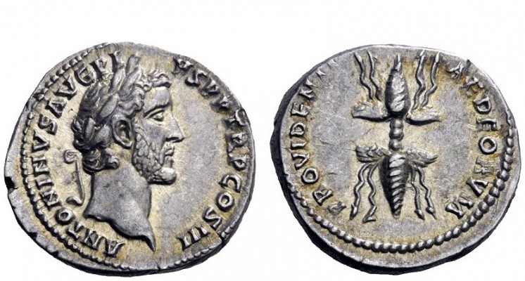 The Roman Empire 
 Antoninus Pius augustus, 138 – 161 
 Denarius 140-144, AR 3...