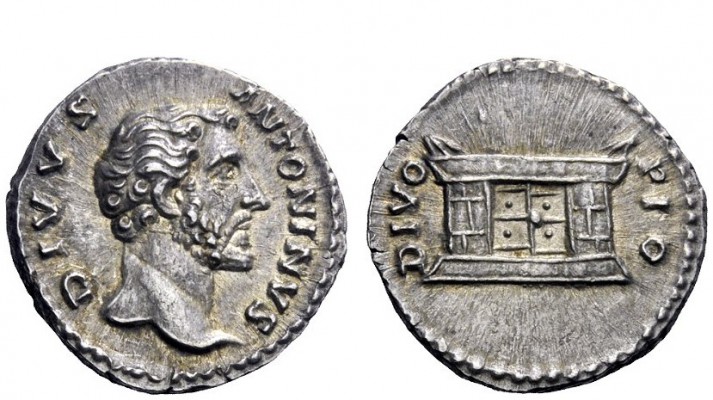 The Roman Empire 
 Antoninus Pius augustus, 138 – 161 
 Divus Antoninus. Denar...