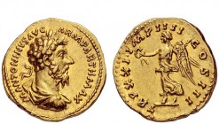 The Roman Empire 
 Marcus Aurelius augustus, 161 – 180 
 Aureus 166-167, AV 7.23 g. M ANTONINVS AVG – ARM PARTH MAX Laureate, draped and cuirassed b...
