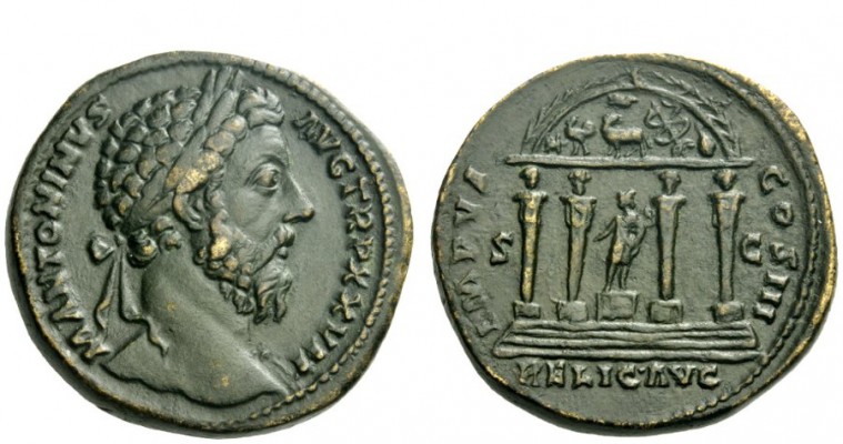 The Roman Empire 
 Marcus Aurelius augustus, 161 – 180 
 Sestertius 172-173, Æ...