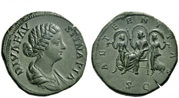 The Roman Empire 
 Faustina II, daughter of Antoninus Pius and wife of Marcus A...