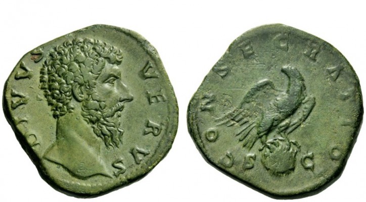 The Roman Empire 
 Lucius Verus, 161 – 169 
 Divus Verus. Sestertius after 169...