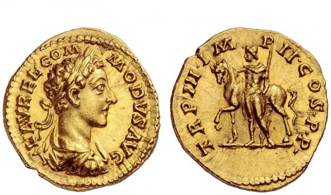 The Roman Empire 
 Commodus, 177 – 192 
 Aureus 178, AV 7.22 g. L AVREL COM – ...