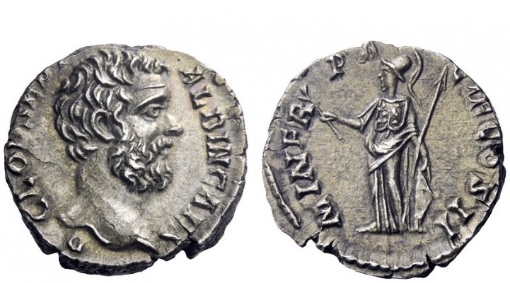 The Roman Empire 
 Clodius Albinus caesar, 193 – 195 
 Denarius circa 194-195,...