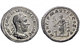 The Roman Empire 
 Macrinus, 217 – 218 
 Denarius 217, AR 3.27 g. IMP C M OPEL SEV MACRINVS AVG Laureate and draped bust r. Rev. PONTIF MAX TR P COS...