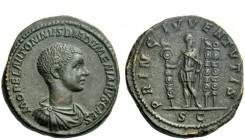 The Roman Empire 
 Diadumenian Caesar, 217-218 
 Sestertius 217-218, Æ 28.56 g. M OPEL ANTONINVS DIADVMENIANVS CAES Bareheaded, draped and cuirassed...